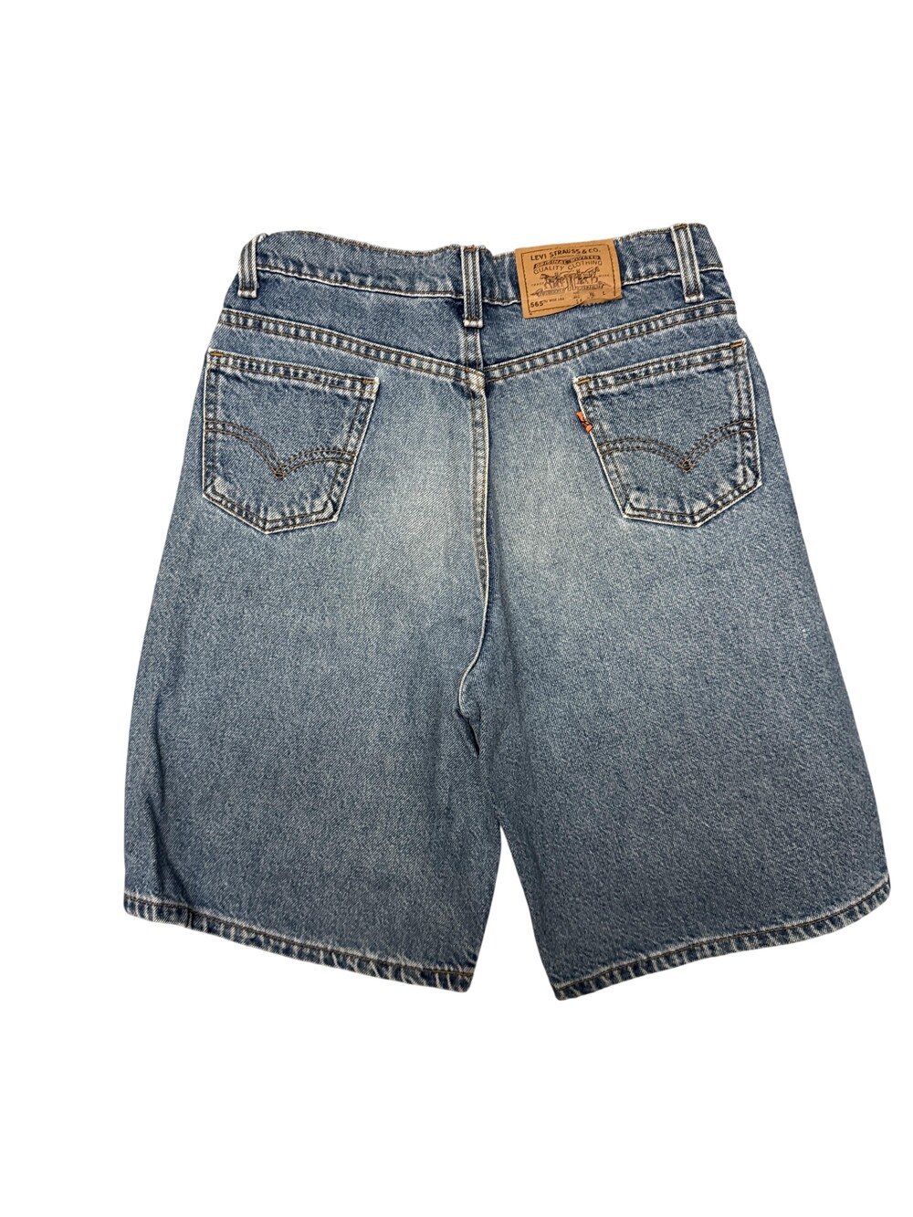Levi's 565 Denim Shorts Mens 28 Blue Wide Leg baggy Casual Summer Vintage 90s